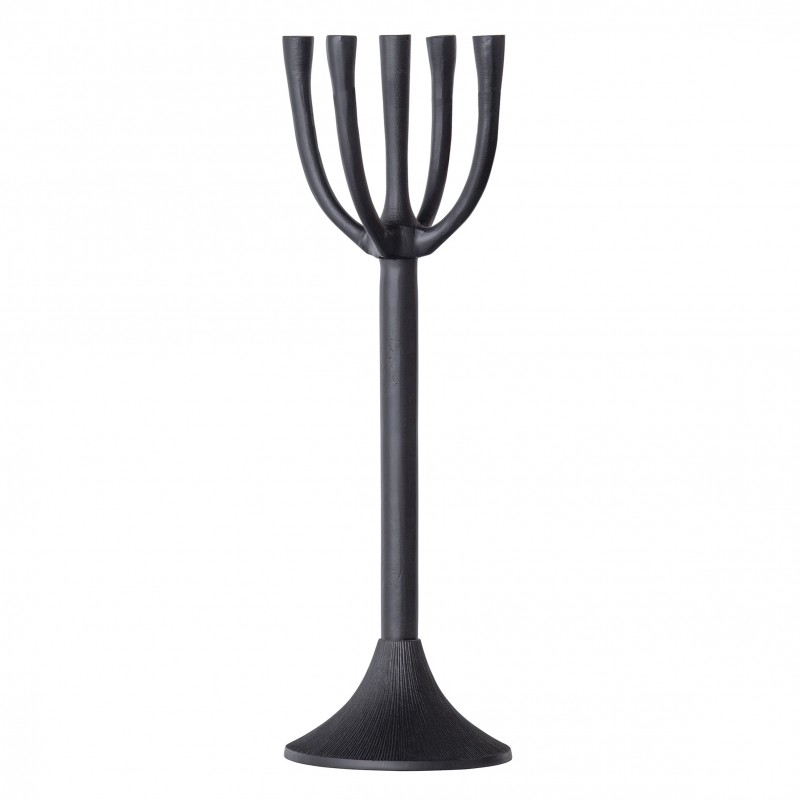 CANDLEHOLDER 5 BLACK METAL 80    - CANDLE HOLDERS